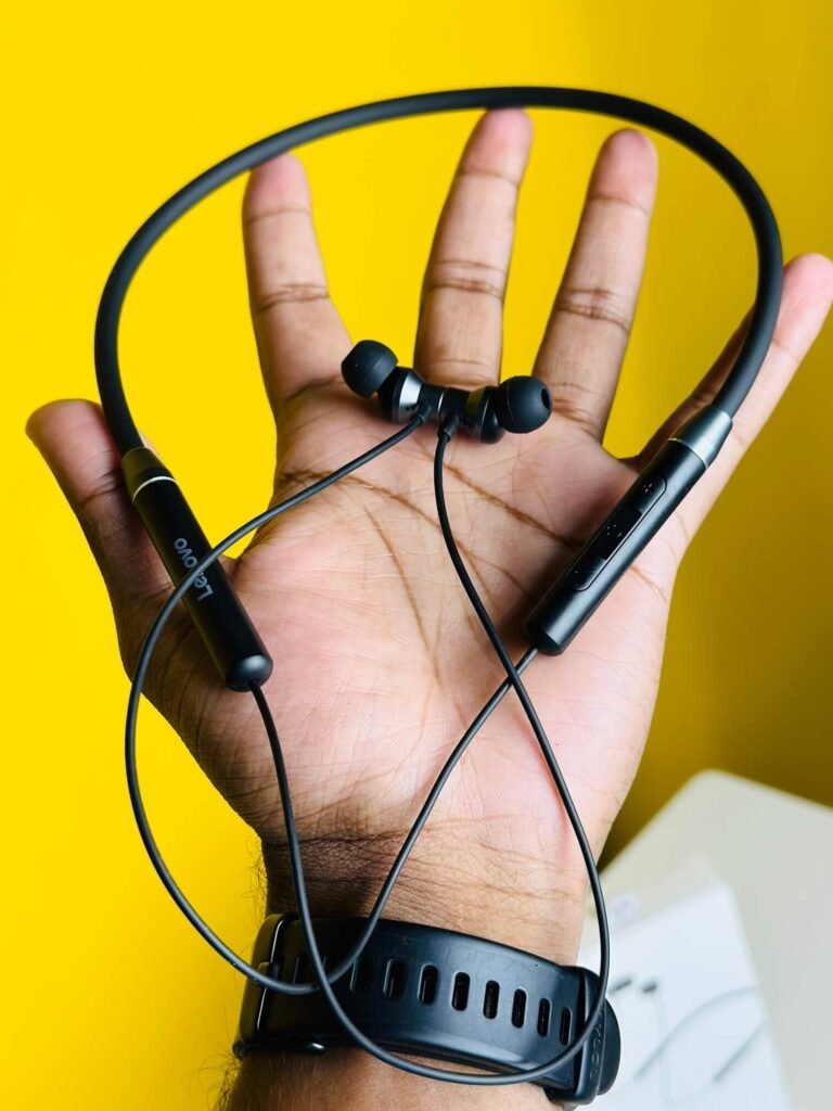 Lenovo HE05 Neckband (Original with 1 Months Warranty)- Black Color (1)