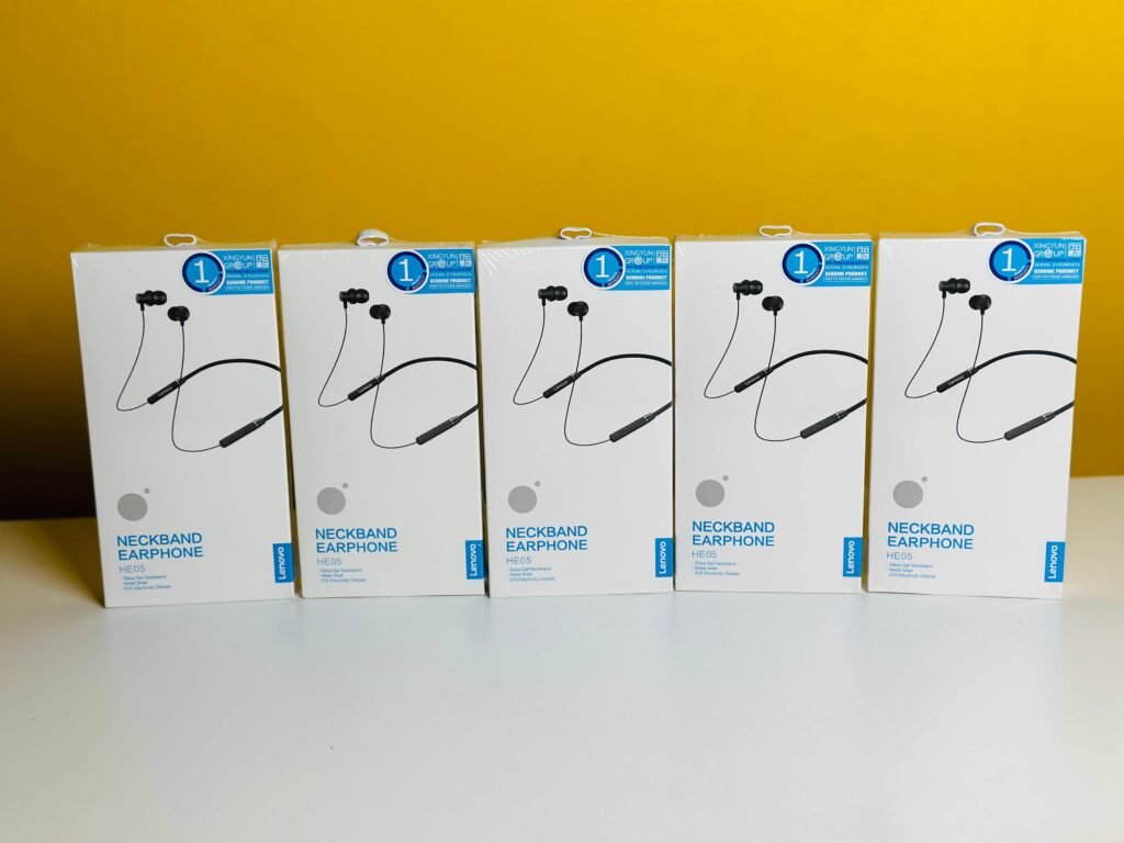 Lenovo HE05 Neckband (Original with 1 Months Warranty)- Black Color (11)