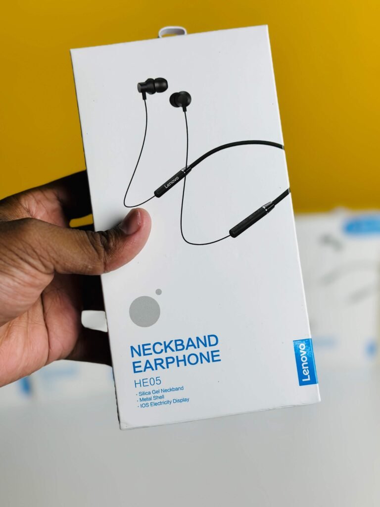 Lenovo HE05 Neckband (Original with 1 Months Warranty)- Black Color (13)