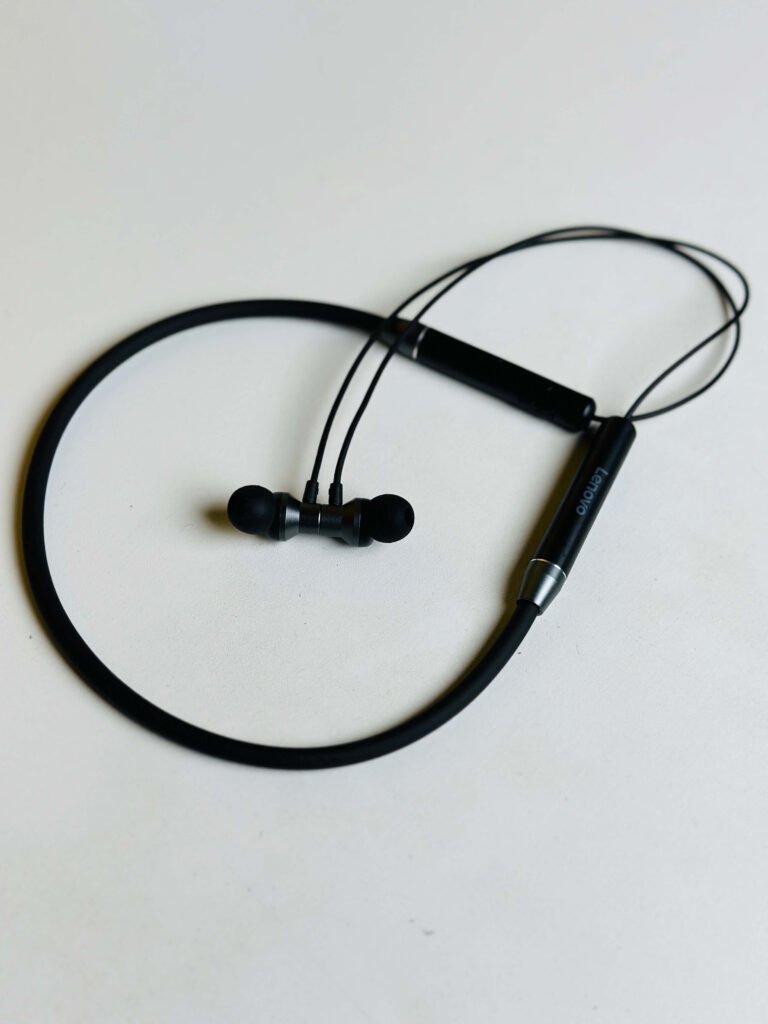 Lenovo HE05 Neckband (Original with 1 Months Warranty)- Black Color (2)