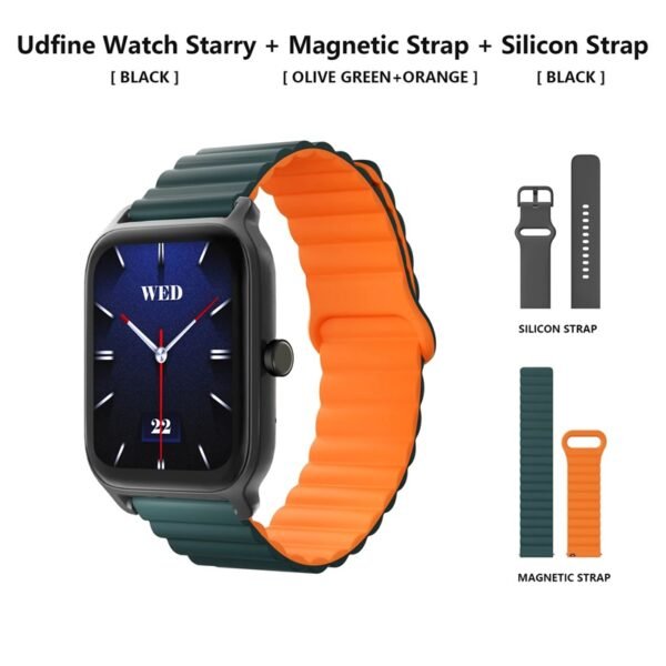 Udfine Watch Starry 1.8 - HD Display Bluetooth Call Alexa Smartwatch Double Straps - Black Color